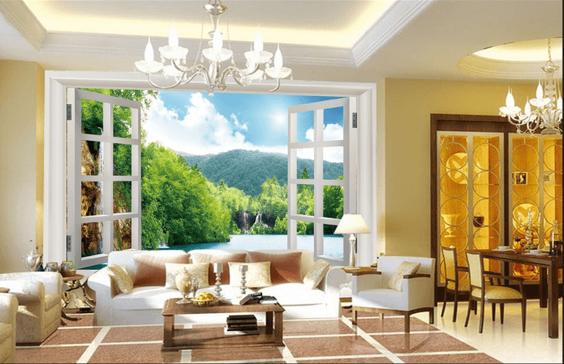 Window Lake Scenery Wallpaper AJ Wallpaper 