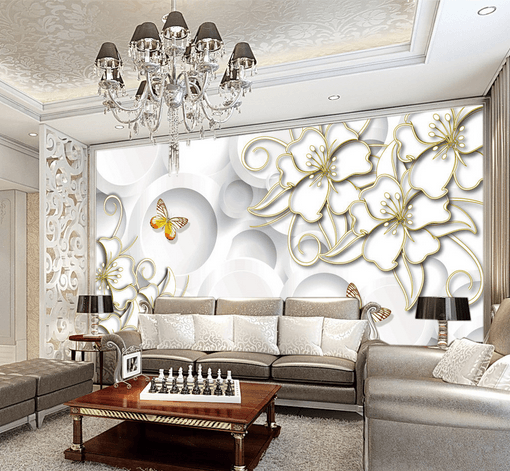 3D Embossed Butterfly 494 Wallpaper AJ Wallpaper 