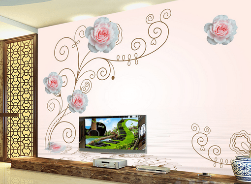 3D Branch Flowers 364 Wallpaper AJ Wallpaper 