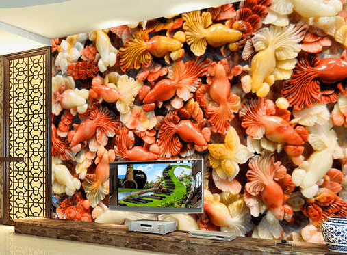 3D Jade Fish 357 Wallpaper AJ Wallpaper 