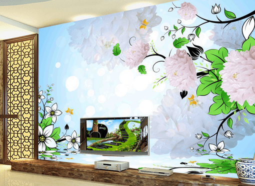 3D Big White Flower 351 Wallpaper AJ Wallpaper 