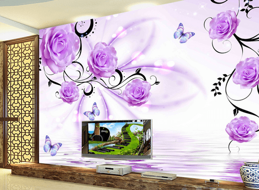 3D Purple Flower 316 Wallpaper AJ Wallpaper 