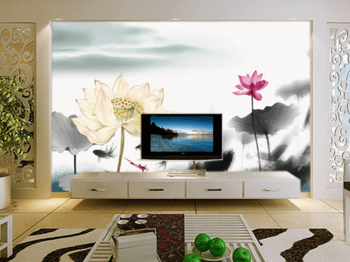 3D Lotus Leaf 293 Wallpaper AJ Wallpaper 