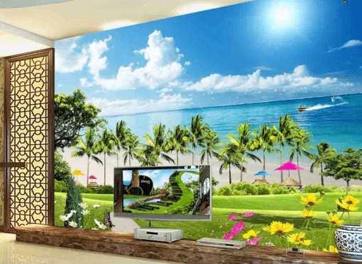 3D Boat Coconut 183 Wallpaper AJ Wallpaper 