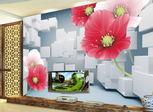 3D Square Flower 157 Wallpaper AJ Wallpaper 