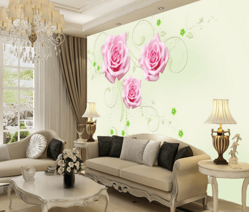 3D Small Leaf Rose 076 Wallpaper AJ Wallpaper 
