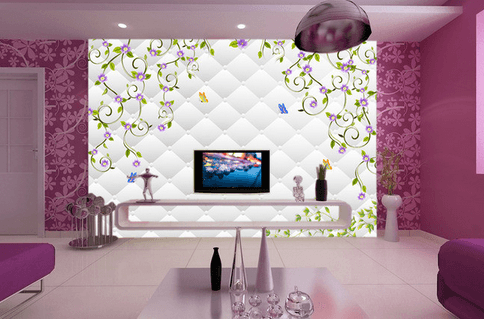 3D Purple Flower 003 Wallpaper AJ Wallpaper 