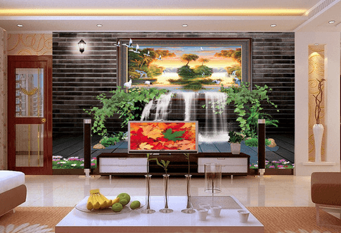 3D Waterfall Flower 750 Wallpaper AJ Wallpaper 