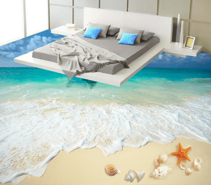 3D Sea Beach 041 Floor Mural Wallpaper AJ Wallpaper 2 