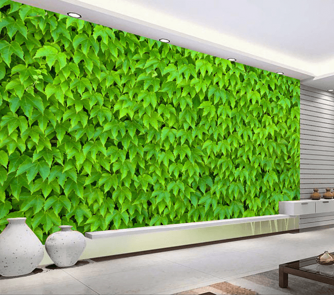 3D Green Leaf 014 Floor Mural Wallpaper AJ Wallpaper 2 