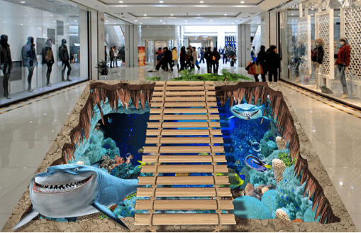 3D Smiling Shark 010 Floor Mural Wallpaper AJ Wallpaper 2 