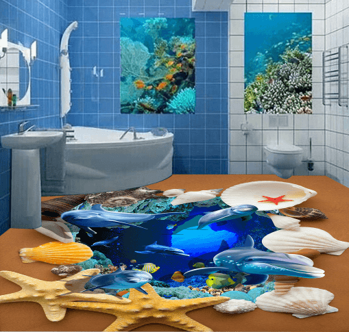 3D Starfish 004 Floor Mural Wallpaper AJ Wallpaper 2 