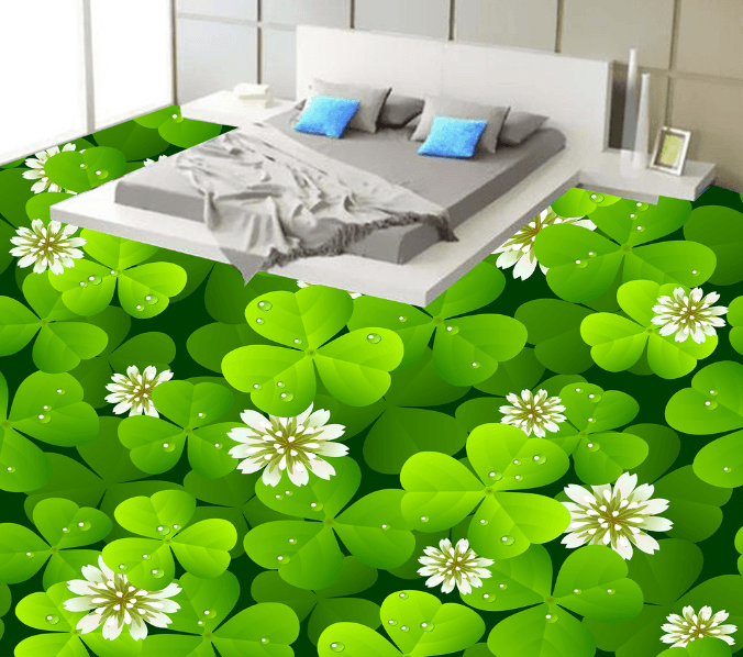 3D Clover Blossom 209 Floor Mural Wallpaper AJ Wallpaper 2 