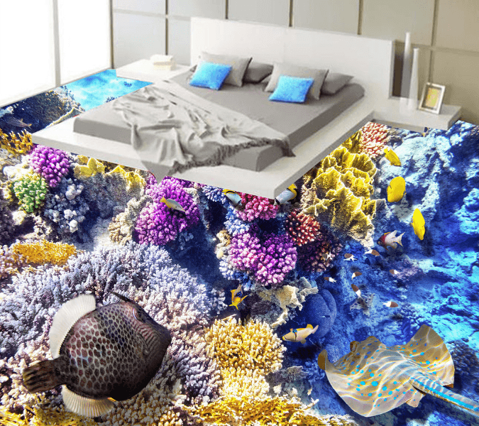 3D Bright Coral 198 Floor Mural Wallpaper AJ Wallpaper 2 