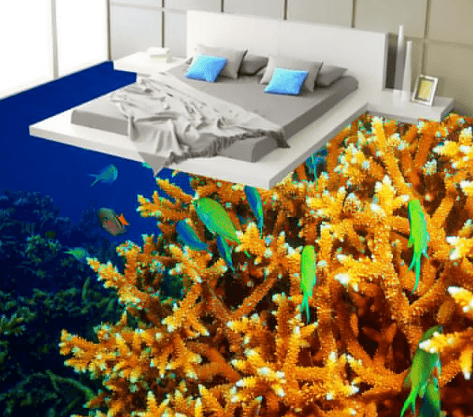 3D Yellow Coral 184 Floor Mural Wallpaper AJ Wallpaper 2 