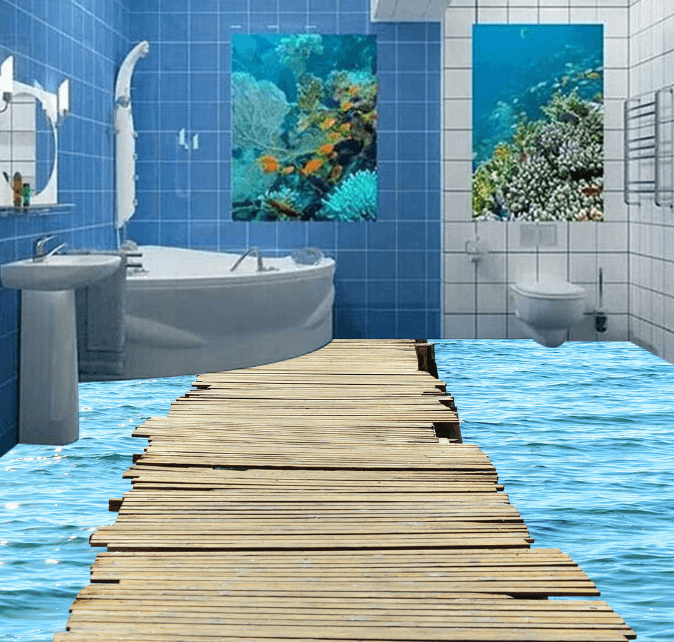 3D Seaside 182 Floor Mural Wallpaper AJ Wallpaper 2 