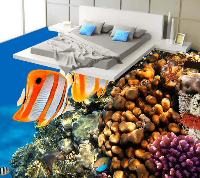 3D Beautiful Fish 160 Floor Mural Wallpaper AJ Wallpaper 2 