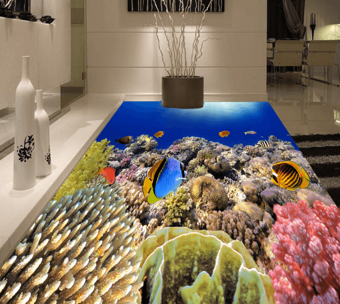 3D Bright Coral 154 Floor Mural Wallpaper AJ Wallpaper 2 