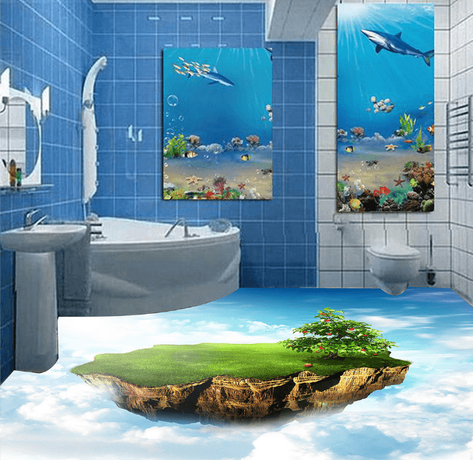 3D Sky Island 119 Floor Mural Wallpaper AJ Wallpaper 2 