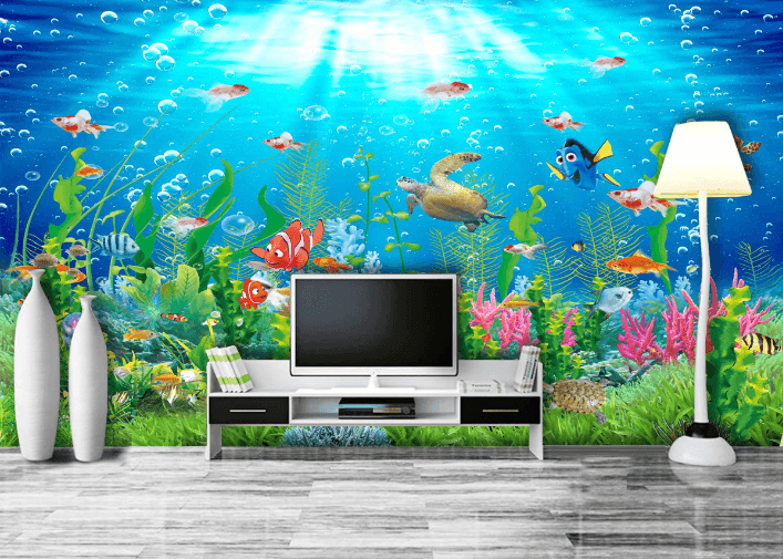 3D Turtle Jellyfish 197 Wallpaper AJ Wallpaper 