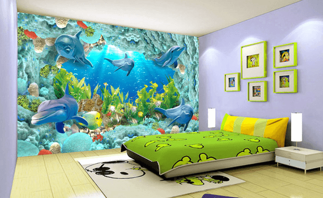 3D Fish Dolphin 210 Wallpaper AJ Wallpaper 