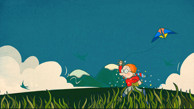 3D Flying Kite Boy Wallpaper AJ Wallpaper 