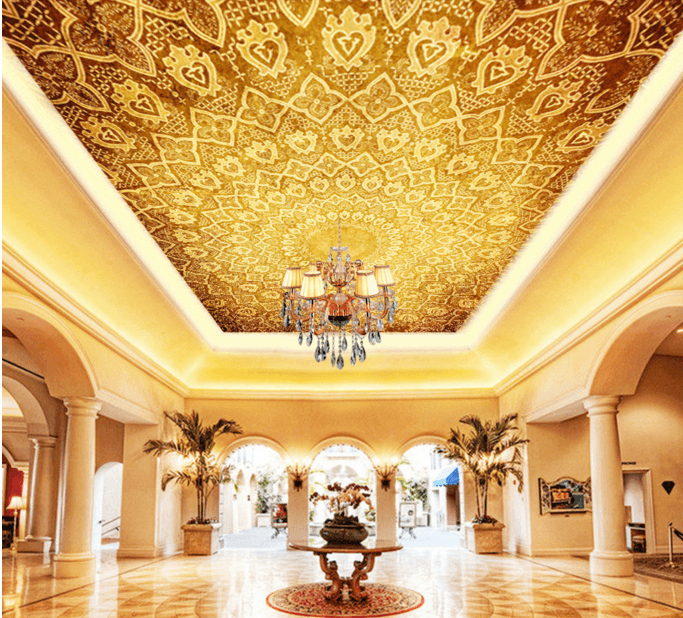 Gold Flowers 048 Wallpaper AJ Wallpaper 