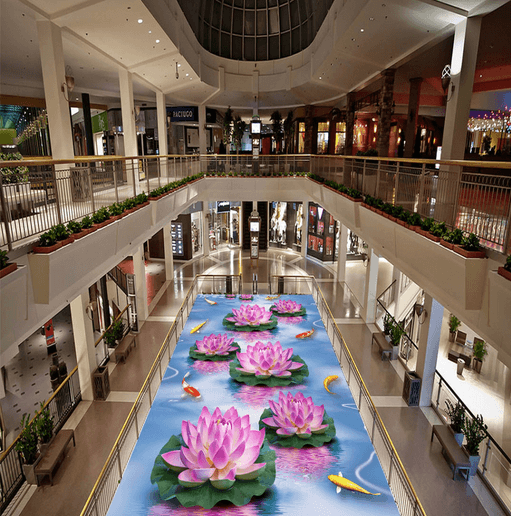 3D Lotus 136 Floor Mural Wallpaper AJ Wallpaper 2 