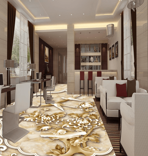 3D Golden Bird 152 Floor Mural Wallpaper AJ Wallpaper 2 