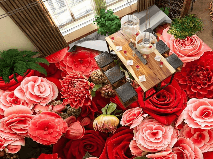 3D Rose Flower 123 Floor Mural Wallpaper AJ Wallpaper 2 