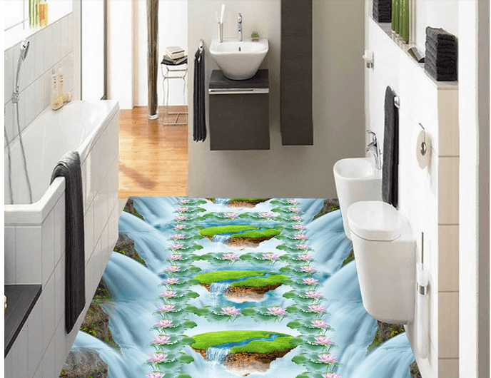 3D River Water 139 Floor Mural Wallpaper AJ Wallpaper 2 