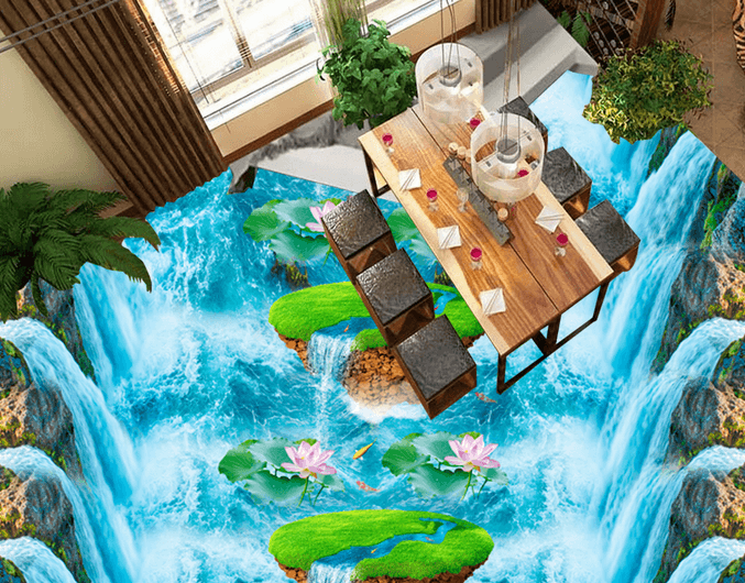 3D Cartoon Lotus 166 Floor Mural Wallpaper AJ Wallpaper 2 
