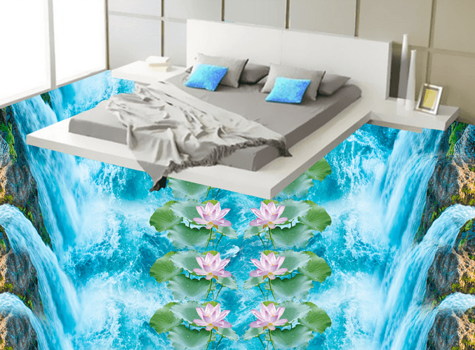 3D Beautiful Lotus 170 Floor Mural Wallpaper AJ Wallpaper 2 
