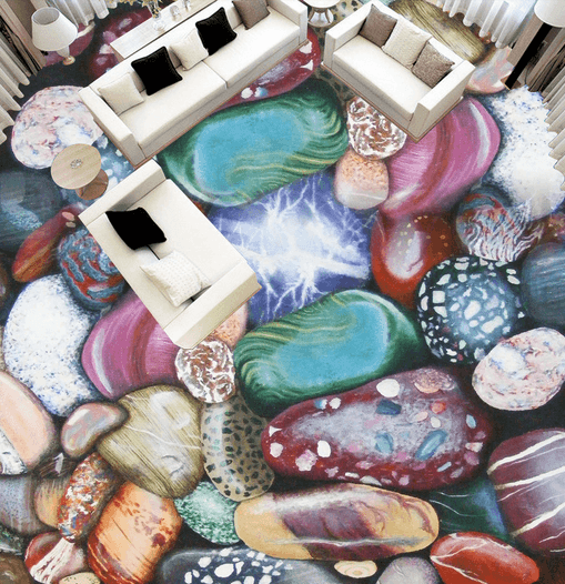 3D Striped Stone 147 Floor Mural Wallpaper AJ Wallpaper 2 