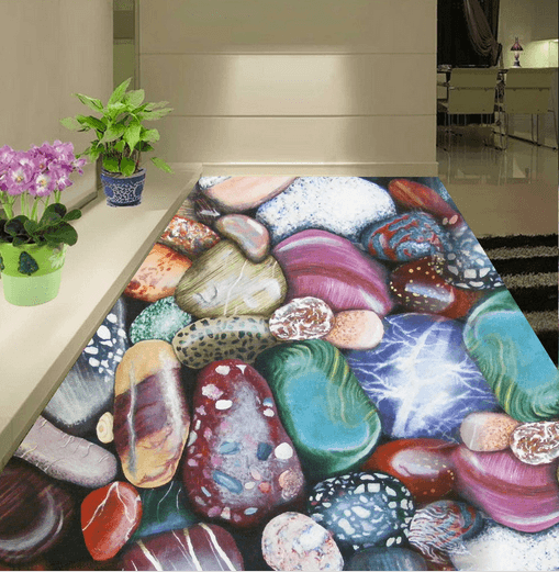 3D Striped Stone 147 Floor Mural Wallpaper AJ Wallpaper 2 