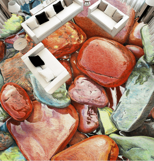 3D Bright Stone 150 Floor Mural Wallpaper AJ Wallpaper 2 