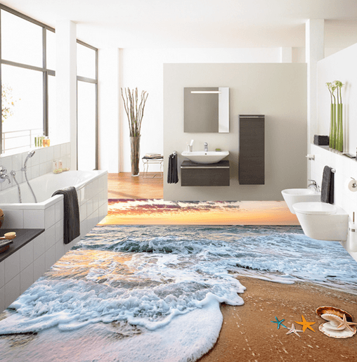 3D Sunset 083 Floor Mural Wallpaper AJ Wallpaper 2 