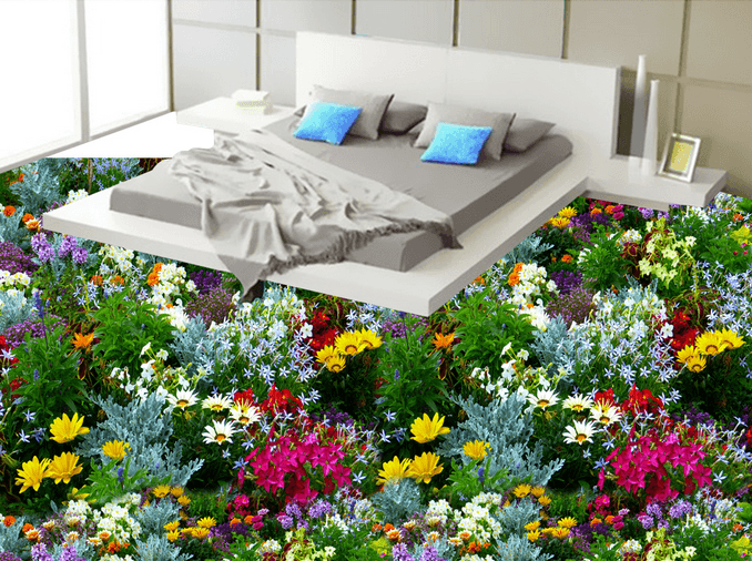 3D Hundred Flowers Bloom 135 Floor Mural Wallpaper AJ Wallpaper 2 