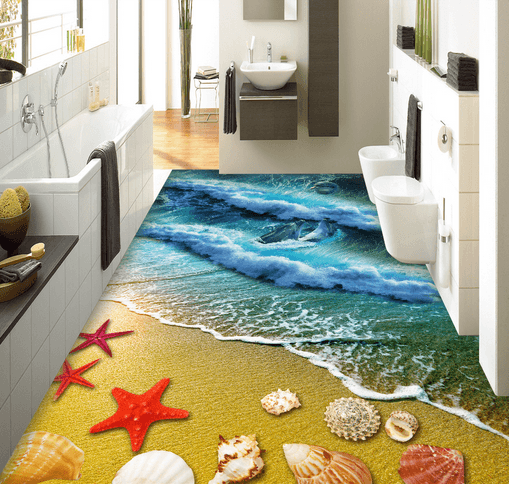 3D Waves Surging 072 Floor Mural Wallpaper AJ Wallpaper 2 