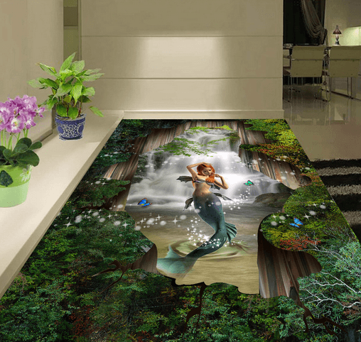 3D Mermaid 105 Floor Mural Wallpaper AJ Wallpaper 2 
