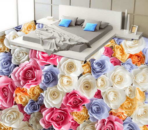 3D Blooming Flowers 087 Floor Mural Wallpaper AJ Wallpaper 2 