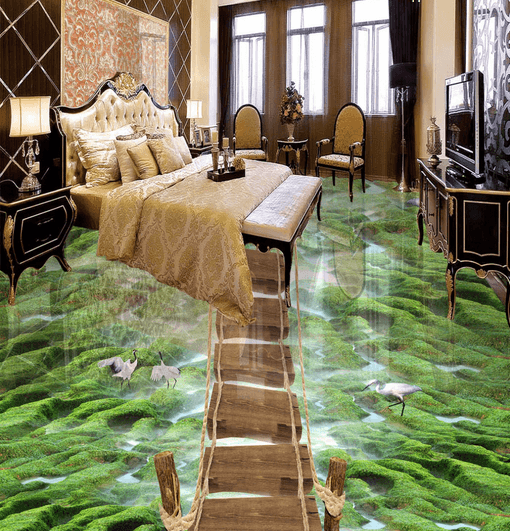 3D Green Mountains 075 Floor Mural Wallpaper AJ Wallpaper 2 