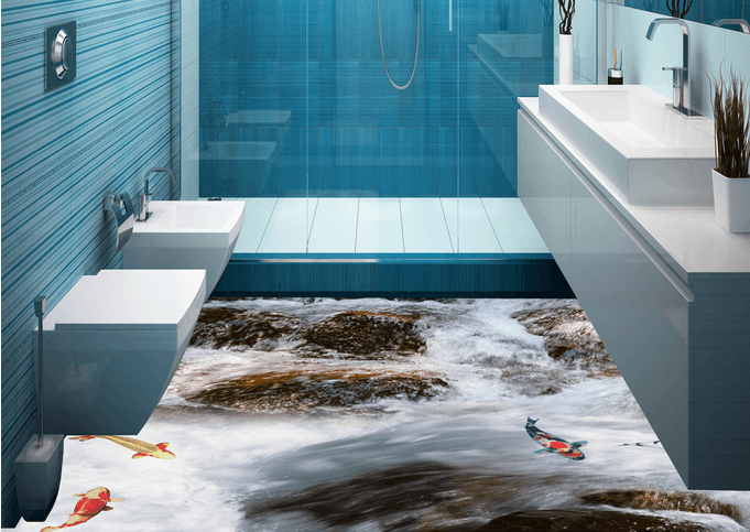 3D River 089 Floor Mural Wallpaper AJ Wallpaper 2 