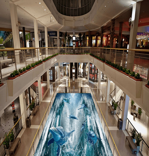 3D Dolphins Crossing 070 Floor Mural Wallpaper AJ Wallpaper 2 