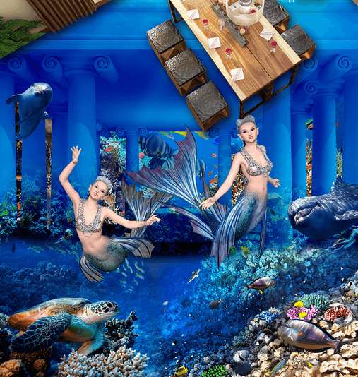 3D Twins Mermaidh 009 Floor Mural Wallpaper AJ Wallpaper 2 