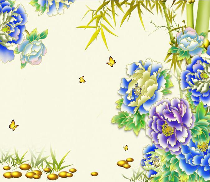 Purple And Blue Peony 55 Wallpaper AJ Wallpaper 1 