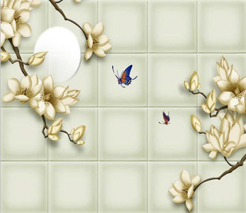 Peach Flower With Butterfly 272 Wallpaper AJ Wallpaper 1 