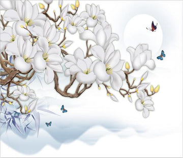 White Flower Blossoming And Swallows 3 Wallpaper AJ Wallpaper 1 