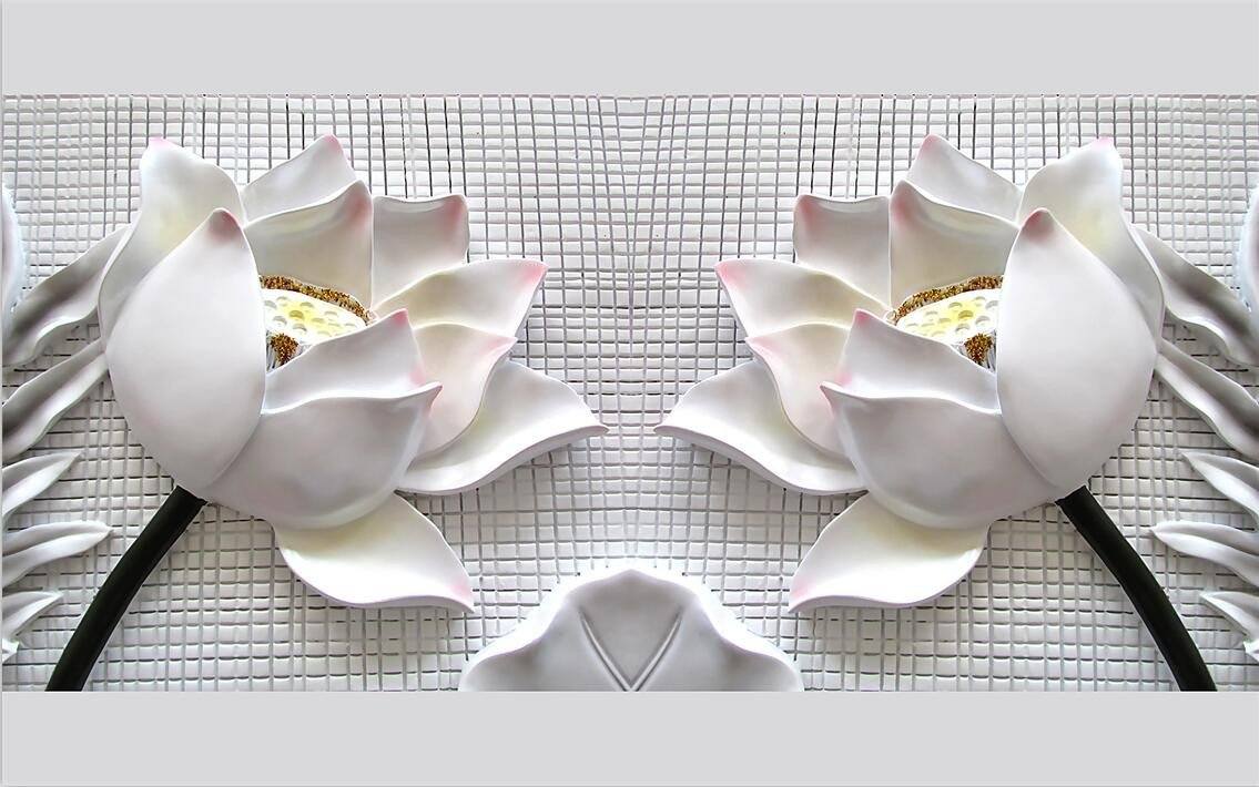 3D White flower sculpture Wallpaper AJ Wallpaper 1 