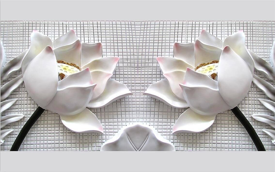 3D White flower sculpture Wallpaper AJ Wallpaper 1 